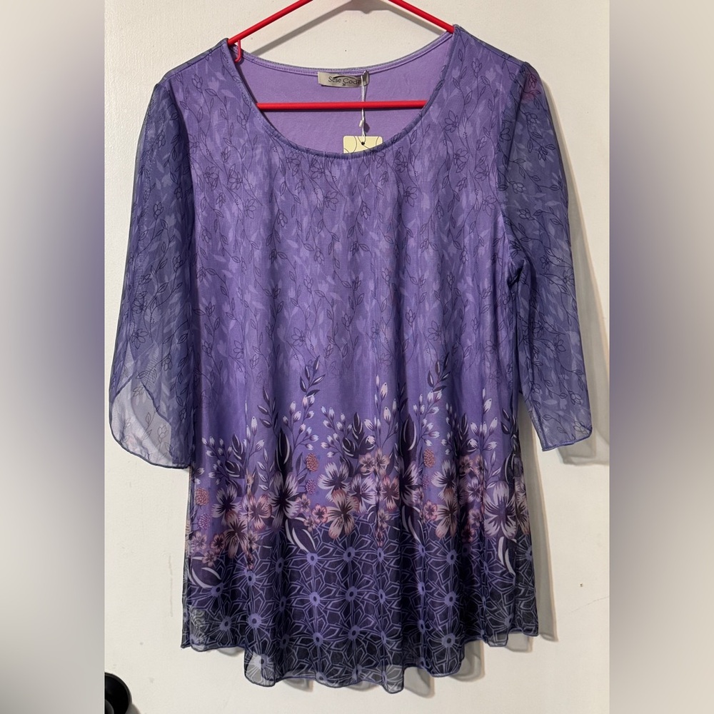 Floral Purple Women's Top NWT